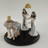 Royal Worcester figural group, The Court of Tutankhamun by John Bromley, numbered 490/500 on an oval