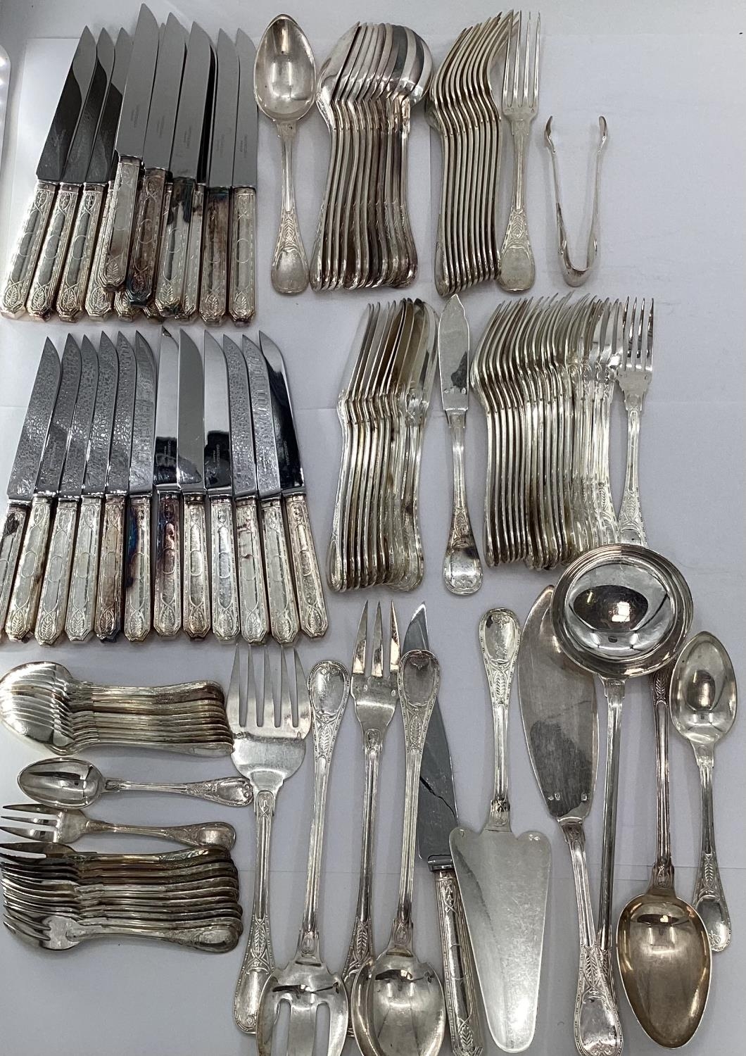 A large collection of French Flatware by Christofle France to include white metal handled knives - Image 7 of 12