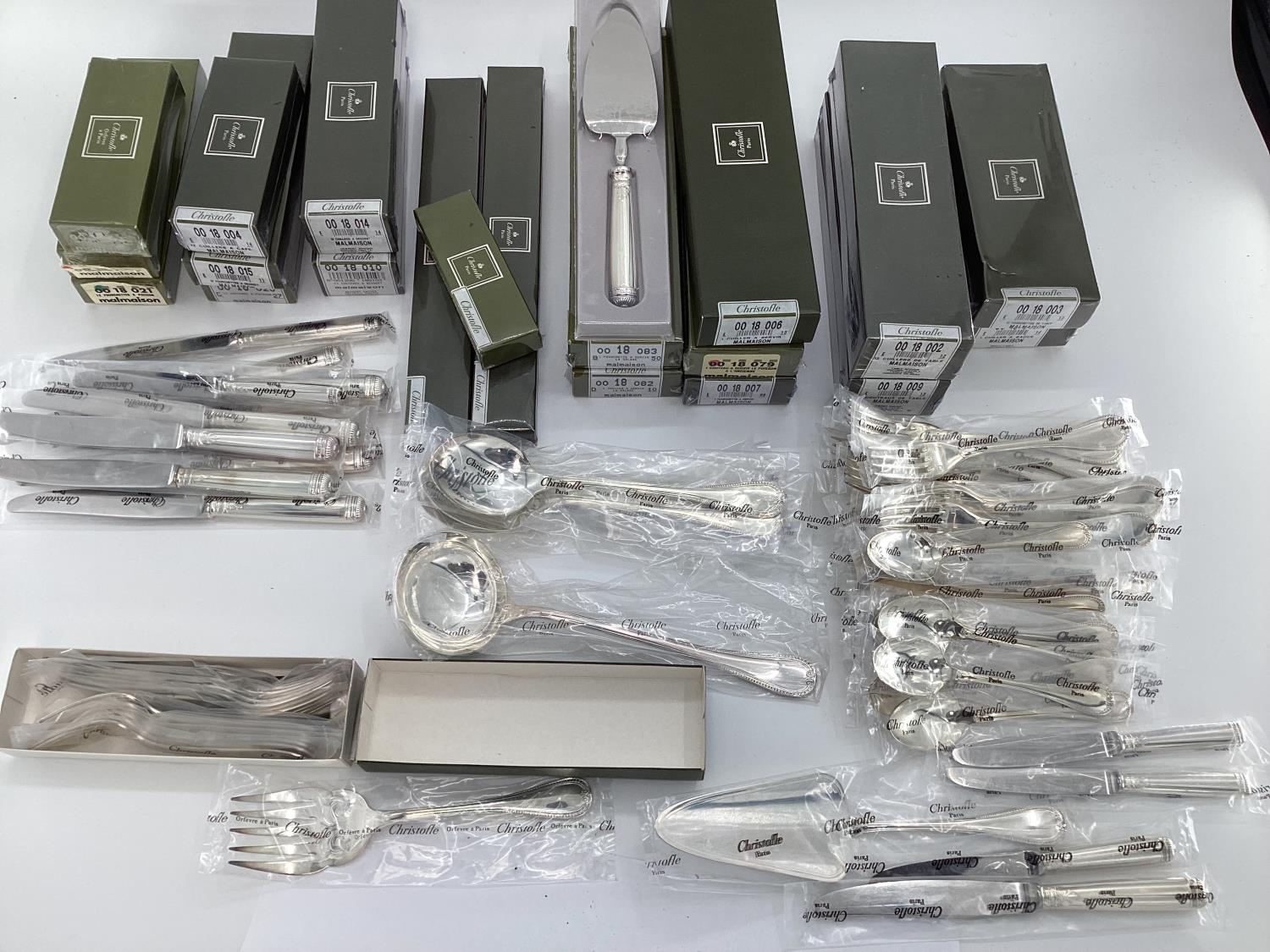 A large collection of boxed French flatware by Christofle France, much unopened