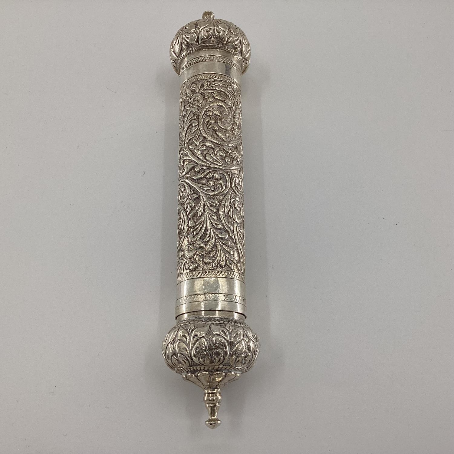 Silver Middle Eastern style Prayer Scroll with chased decoration stamped 925, 24cm approx 190g - Image 3 of 10