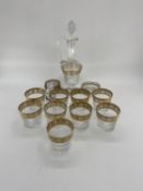 Collection of St Louis France, C20th glassware to include 9 gilded tumblers, with 6 gilded covers, a
