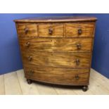 Victorian mahogany chest of drawers with 3 small drawers above three long drawers