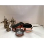 Quantity of brass and copper wares