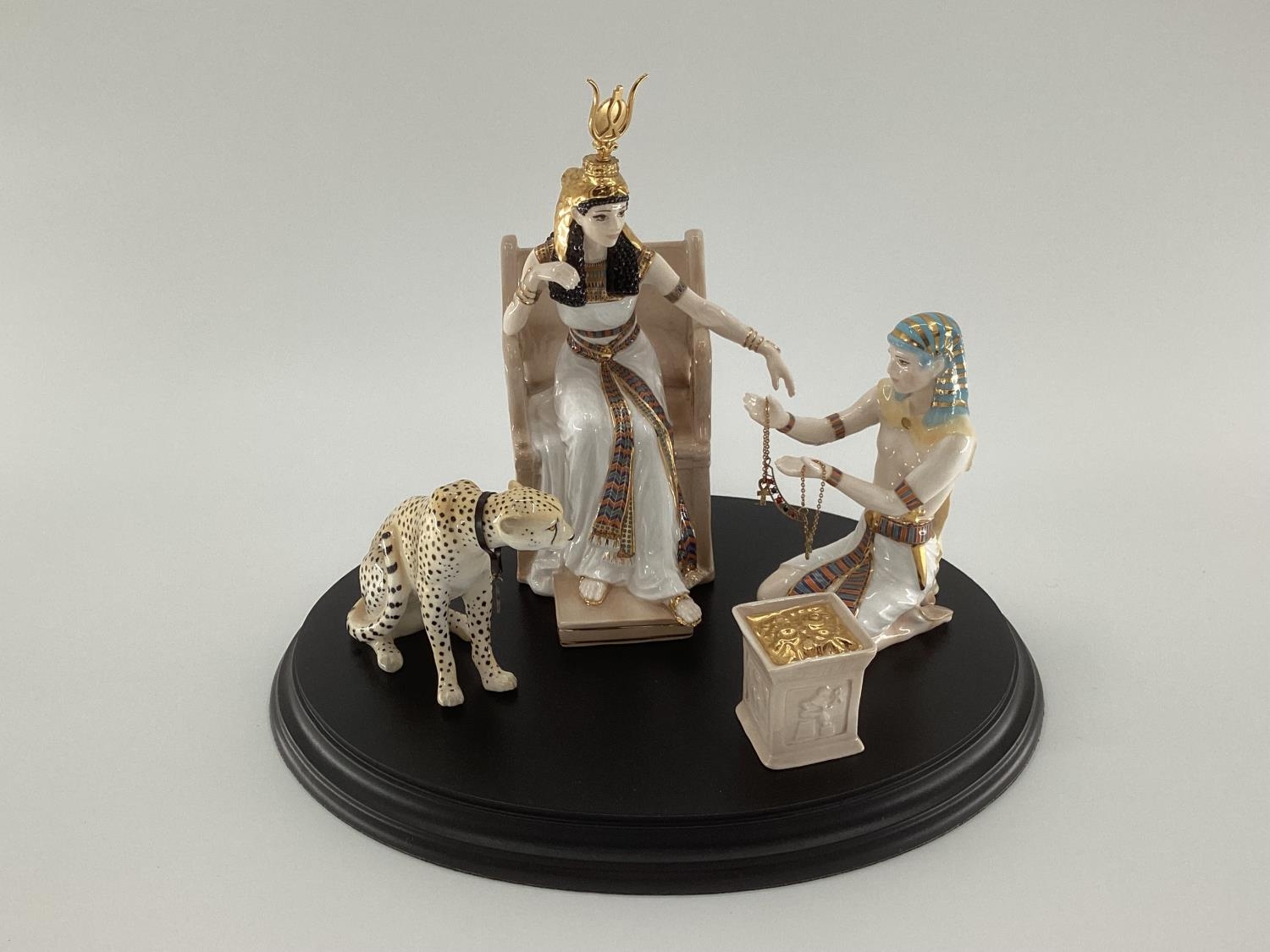 Royal Worcester figural group limited edition, The Jewels of Cleopatra by John Bromley, numbered