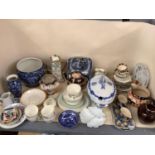 Wedgwood Woodbury tea set; blue and white, ironstone ware etc, Royal Doulton, condition with much