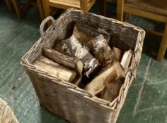 A log basket with logs