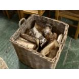 A log basket with logs