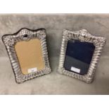 Pair of Sterling silver easel backed photo frames by DR & S Birmingham 1992