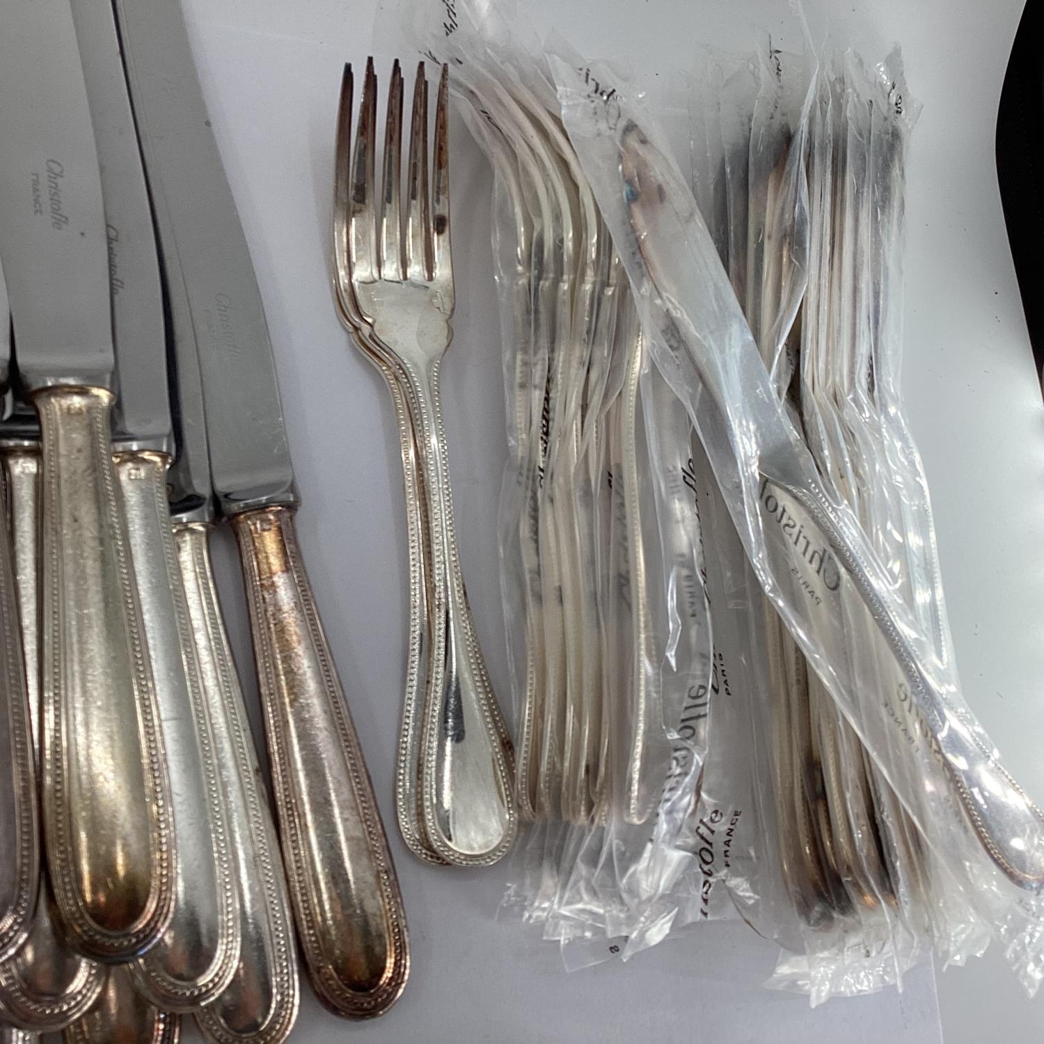 A large collection of French Flatware by Christofle France to include white metal handled knives - Image 5 of 12