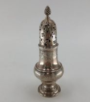 A sterling silver sugar castor by John Delmestre, London, 1761, 19cm (h) 235g