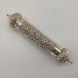 Silver Middle Eastern style Prayer Scroll with chased decoration stamped 925, 24cm approx 190g