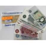 Collection of obsolete UK bank notes to include ?1 notes, ?5 notes, 10 shillings etc