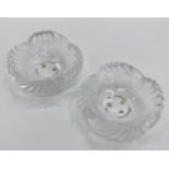 A Pair of Lalique frosted glass bowls Circa 1990, 18cm(d), etched to base Lalique France