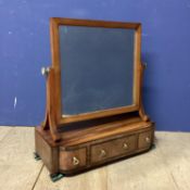 A Victorian mahogany and line inlaid break front sideboard, 167cm L, A toilet mirror