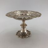 A sterling silver taza with pierced decoration 152cm H, 525g approx