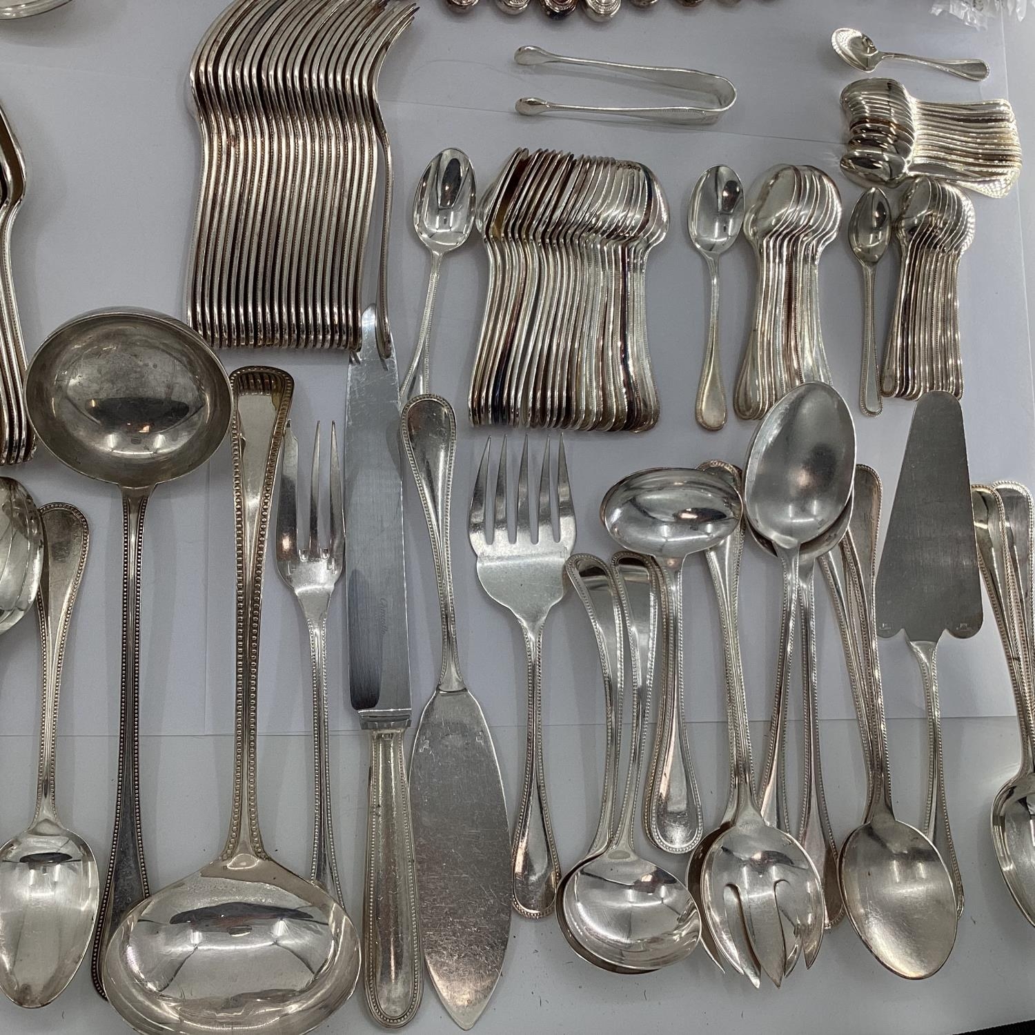 A large collection of French Flatware by Christofle France to include white metal handled knives - Image 4 of 12