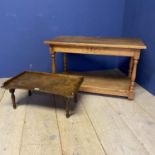 a quantity of furniture being sold for charity to include a Small light oak coloured two tier