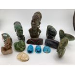 Collection of green hardstone items of African origin, manner of Glenton Khazi, Shona School