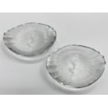 A pair of Lalique frosted glass bowls circa 1990 etched to base Lalique France, 21.5 x 18 x 6.5cm