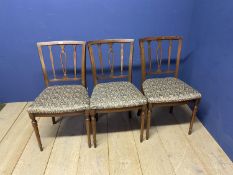 A quantity of general brown furniture to include dining chairs,