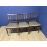 A quantity of general brown furniture to include dining chairs,