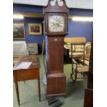 A C19th mahogany long case clock with later movement by E Rundells, Norton St. Phillips, 205cmH