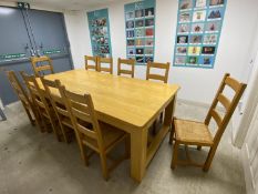 A good bespoke made, light blond ASH dining table (NOT CHAIRS - THE CHAIRS ARE LOT 499) 121cm x