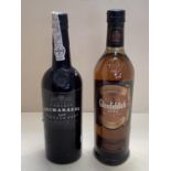 A bottle of 1978 Vintage Port, Fonseca Guimaraens, and a bottle of Glenfiddich 1991 Vintage