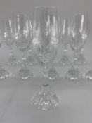 Baccarat glass, a quantity of good C20th glassware to include 11 Champagne flutes, 13 Red wine