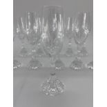 Baccarat glass, a quantity of good C20th glassware to include 11 Champagne flutes, 13 Red wine