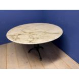 A good circular marble top table, 120cm diameter