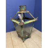 Victorian glazed pilar lantern, and an associated frame, in need of restoration