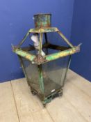 Victorian glazed pilar lantern, and an associated frame, in need of restoration