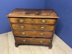 George III mahogany chest of 4 long drawers, condition: some wear and losses, see photos