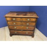 George III mahogany chest of 4 long drawers, condition: some wear and losses, see photos