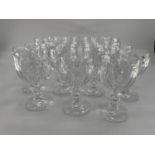 Collection of good crystal glassware a similar set of 14 white wine glasses, 7 red wine, 7 similar