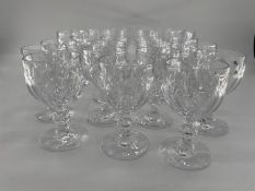 Collection of good crystal glassware a similar set of 14 white wine glasses, 7 red wine, 7 similar