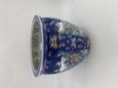 A LARGE CHINESE ceramic fish bowl, 41cmH x 45.5cmdiameter, some wear to glaze and scratches