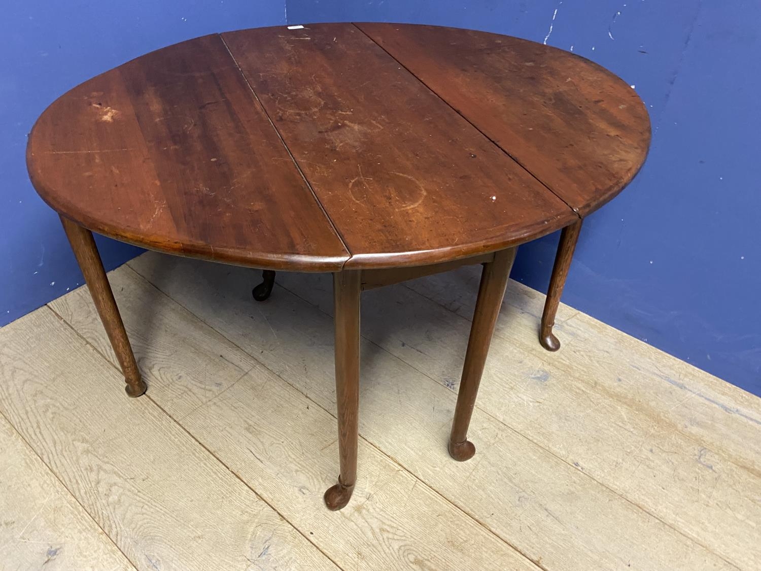 Mahogany drop leaf table, as found