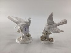 Two bone china Staffordshire models of birds, designed and modelled by JT Jones