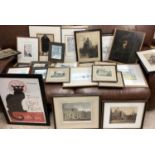 A large collection of framed pictures and prints, various subjects