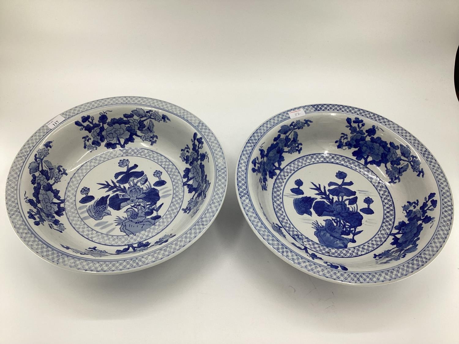 Decorative Modern Blue and White China: a Moyses Stevens large open bowl, and a similar one; - Image 7 of 11