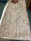 Two pairs of very good quality curtains, expensive high end FORTUNI fabric, pink/silver grey