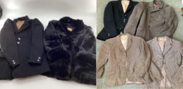 vintage clothing to include a fur coat etc