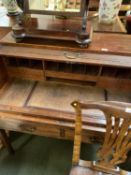 Regency mahogany roll top desk , 100cmW x 66cm D x 96cmH: Provenance Brockenhurst Park Hampshire,