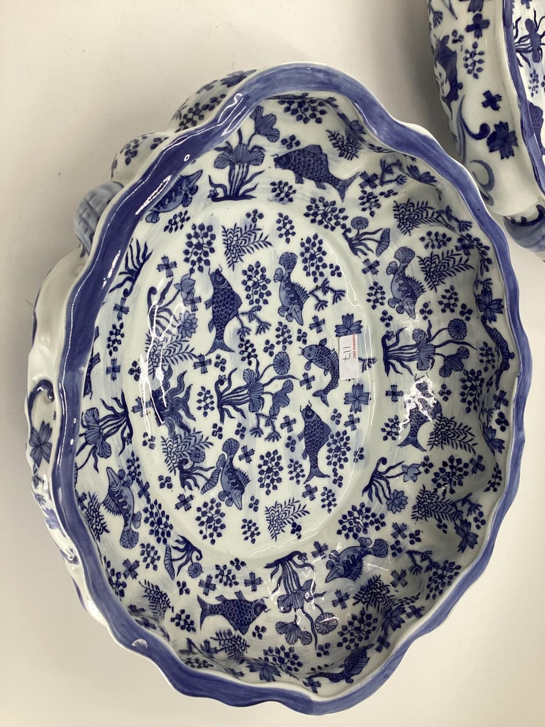 Decorative Modern Blue and White China: a Moyses Stevens large open bowl, and a similar one; - Image 3 of 11