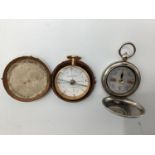 A WWI cased compass, Broad Arrow stamp by Terrasse W.C. 67278 dated 1918 together with a gilt