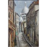 PAUL FERON (xx French) 'A view of Montmartre' Oil on canvas 40 cm x 26 cm