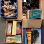 Quantity of toys to include Hornby set O gauge, boats, models, cameras and a collection of Steiff