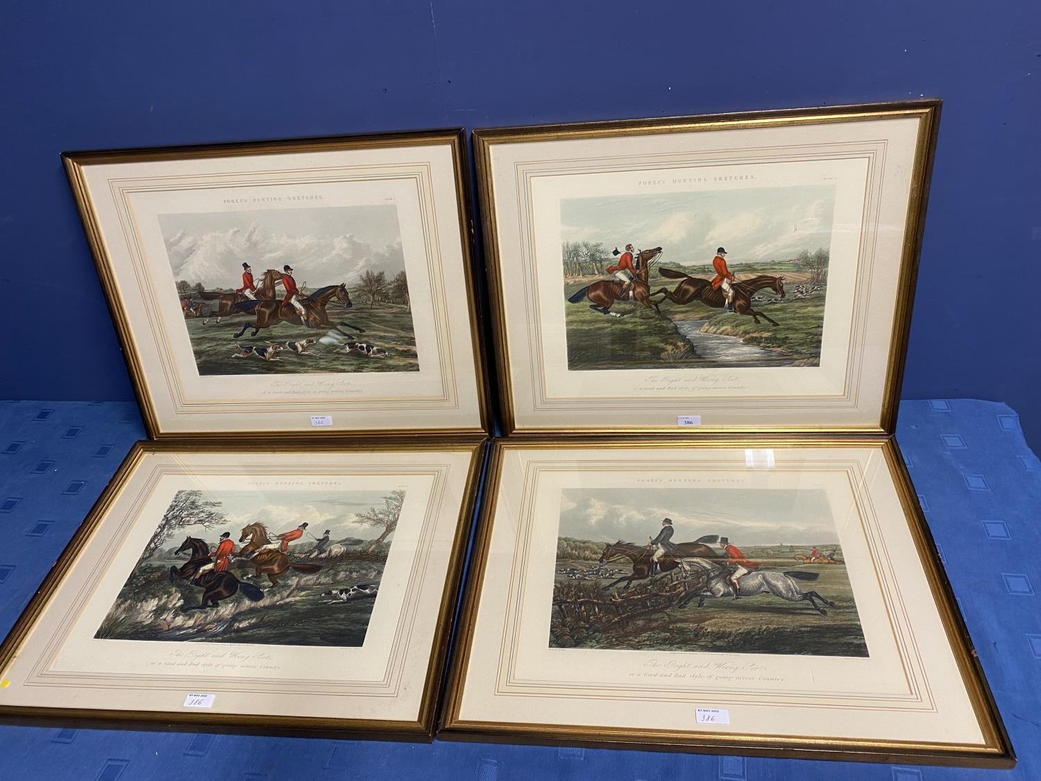 six framed and glazed Hunting Prints, Fores's Hunting Sketches, "The Right and Wrong Sort", in - Image 3 of 8